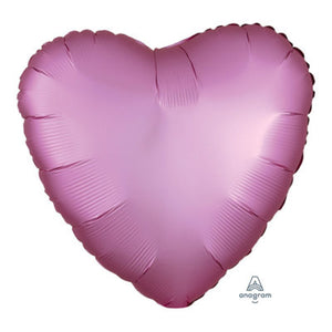 Globo corazón rosada flamingo satinado